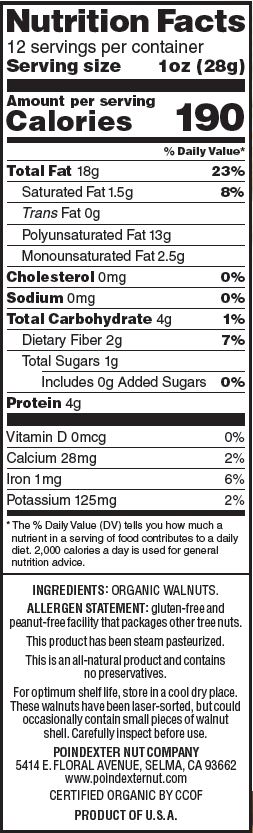 Nutrition Facts | Poindexter Nut